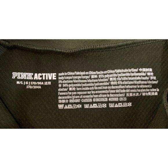 Victoria Secret PINK Active M/L 1/4 Zip Army Green Cropped L/S Top Thumbholes - Picture 4 of 10